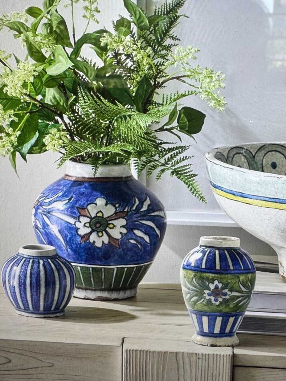 Pottery Barn Hand Painted Ceramic Decorative Bud Vase - New!